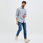 Men's 100% Cotton Casual Shirt, Mid Blue, small image number null