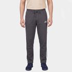 Men's Dark Grey Regular Fit Solid Track Pants, Dark Grey, small