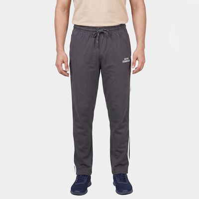 Men's Dark Grey Regular Fit Solid Track Pants