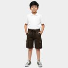 Boys' Olive Regular Fit Elastic Waist Bermuda Shorts, Olive, small