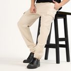 Men's Light Beige Slim Fit Cargo Trousers, Ecru Melange, small