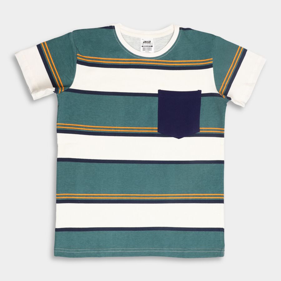 Boys' Cotton T-Shirt, ऑफ व्हाइट, large image number null