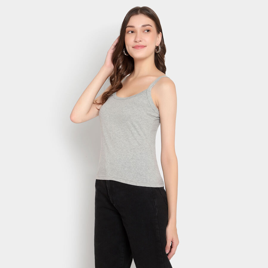 Solid Cotton Slips, Melange Light Grey, large image number null