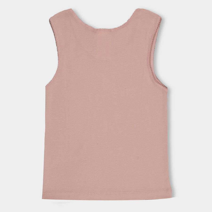 Girls' 100% Cotton Vest, पीच, large image number null