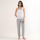 Women's Light Grey Regular Fit Floral Printed Cotton Blend Pyjama, हल्का ग्रे, small