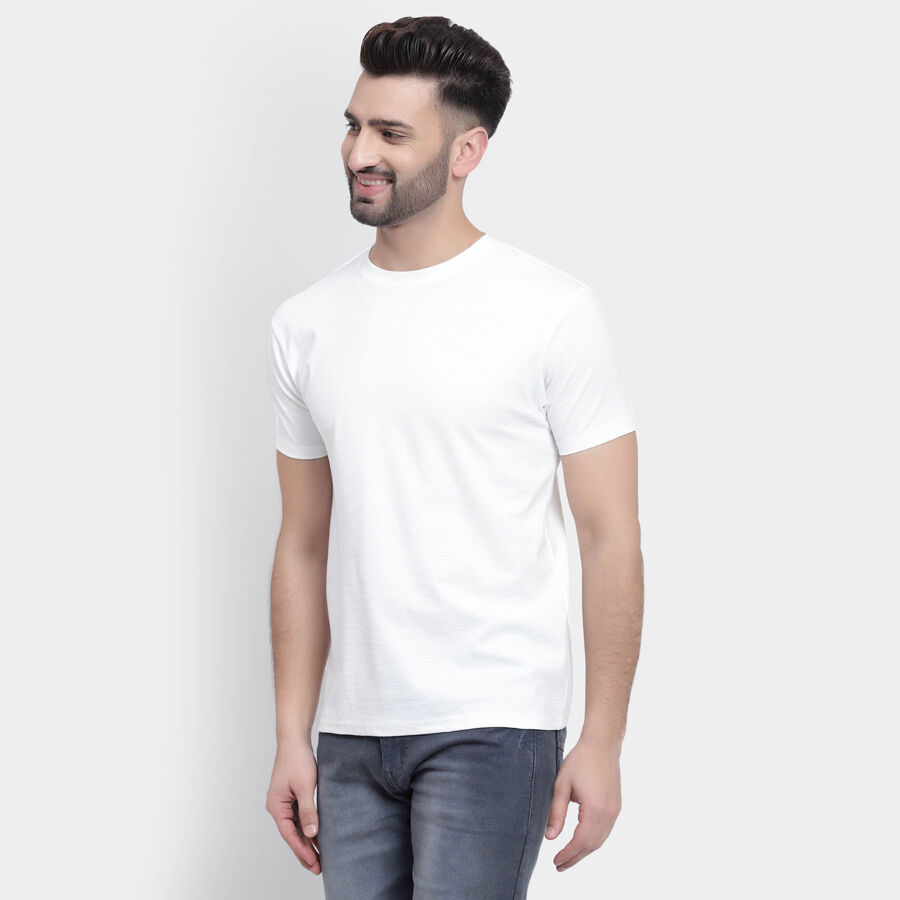 Solid Round Neck T-Shirt, White, large image number null