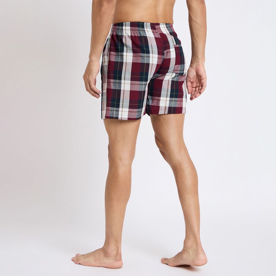 Men's 100% Cotton Boxers, मरून, large image number null