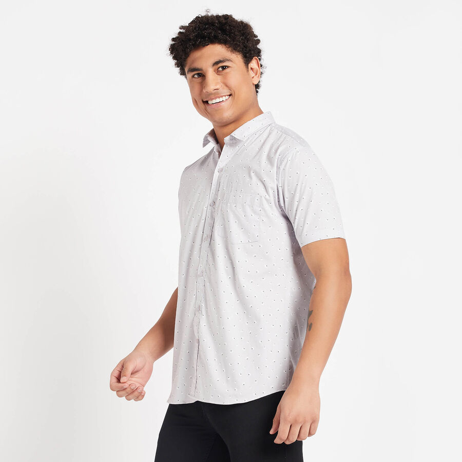 Cotton Printed Casual Shirt, Light Grey, large image number null