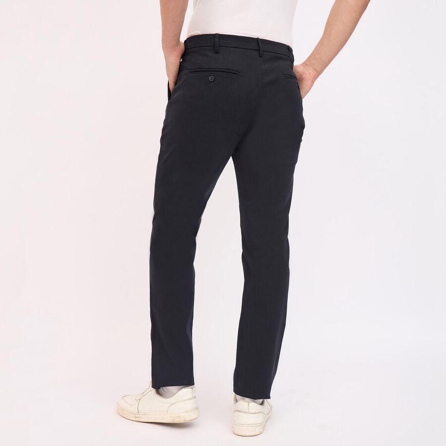 Men's Slim Fit Casual Trousers, नेवी ब्लू, large image number null