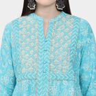 Ladies' 100% Cotton Kurta Pyjama Set with Dupatta, हल्का नीला, small image number null