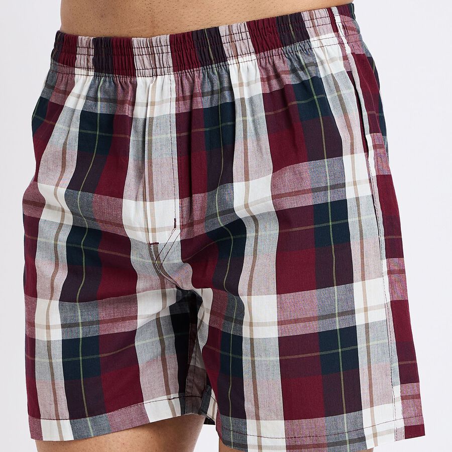 Men's 100% Cotton Boxers, मरून, large image number null