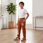 Boys Rust Jogger Graphic Printed Winter Pyjama, रस्ट, small