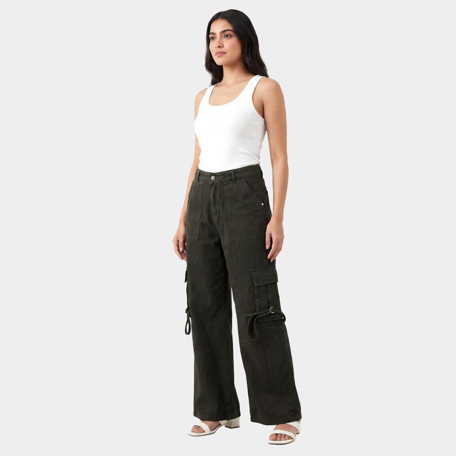 Women's Classic Olive Slim Fit Jeans, ओलिव, large