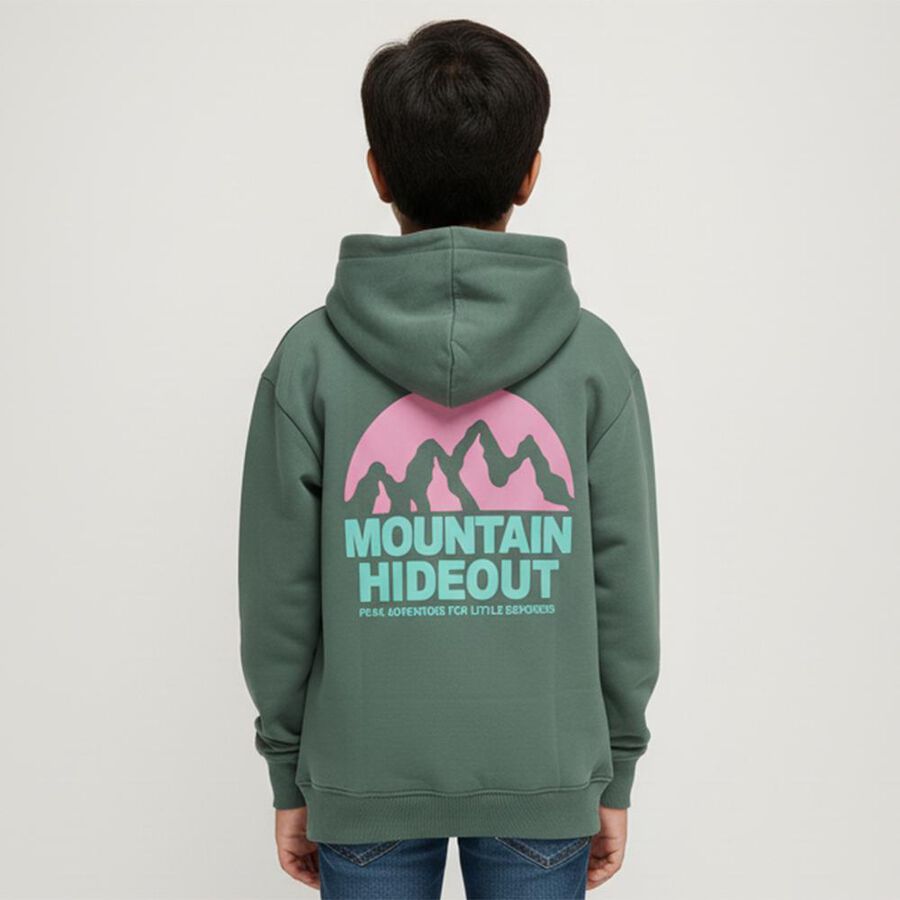Boys' Sweatshirt, गहरा हरा, large image number null