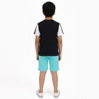 Boys' White Cotton Round Neck Color-Blocked Baba Suit, White, small image number null