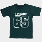 Boys' Half Sleeves T-Shirt, Dark Green, small