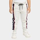 Boys' Light Grey Cotton Blend Text Print Pyjama, Ecru Melange, small image number null