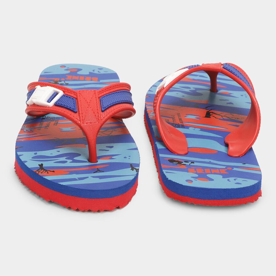 Kids Bright Scarlet Red and Royal Blue Thong Slippers, Blue, large image number null