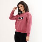 Women's Dusty Rose Pink Crew Neck Casual Sweatshirt, Pink, small image number null