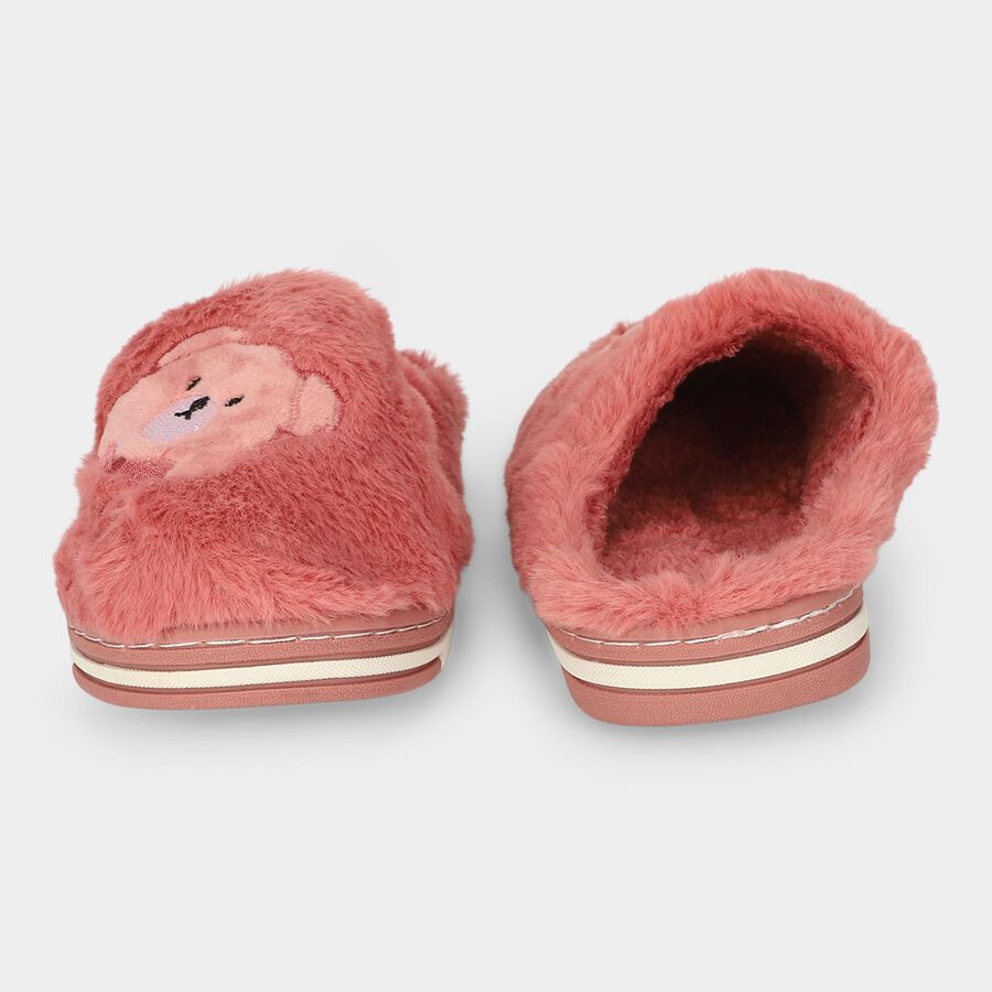 Women's Peach Slip-On Winter Slippers, पीच, large