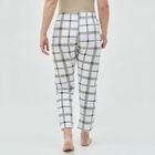 Women's White and Olive Checkered Elastic Waist Pyjama, सफ़ेद, small