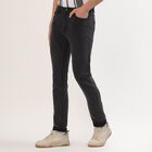 Men's Jet Black Slim Fit Jeans, गहरा ग्रे, small