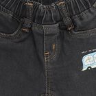 Infants' Dark Charcoal Black Relaxed Fit Cartoon Print Jeans, Dark Grey, small