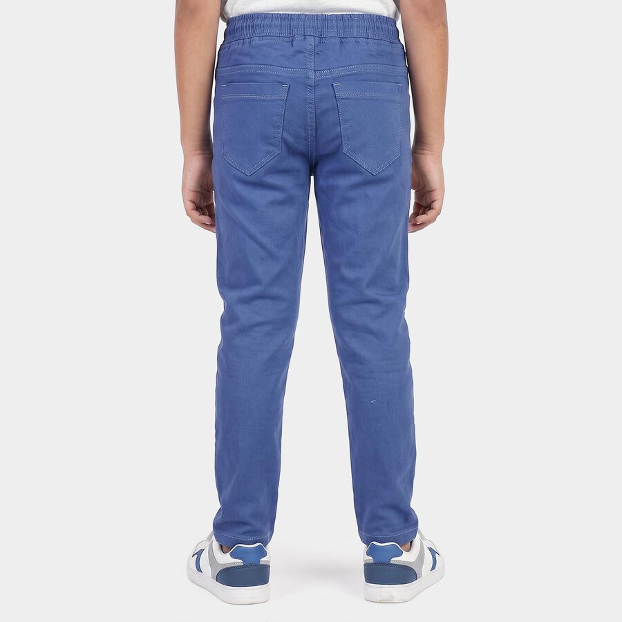 Boys' Blue Straight Fit Drawstring Waist Jeans, Light Blue, large