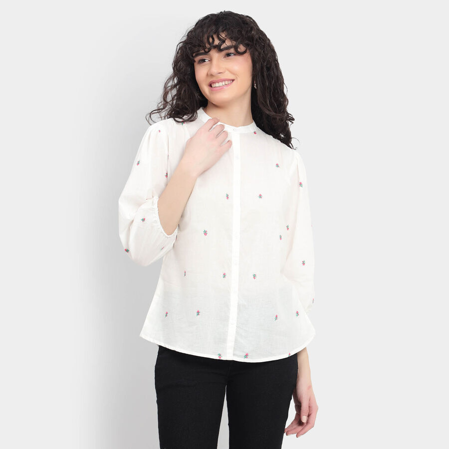 Cotton Shirt, ऑफ व्हाइट, large image number null