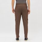 Men's Rich Chocolate Brown Tapered Fit Cargo Jogger, भूरा, small image number null