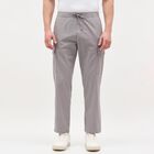 Men's Light Grey Slim Fit Cargo Trousers, Light Grey, small