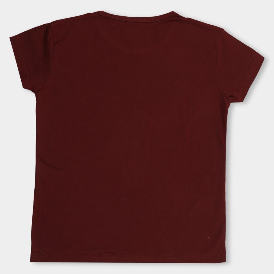 Girls' T-Shirt , वाइन, large image number null