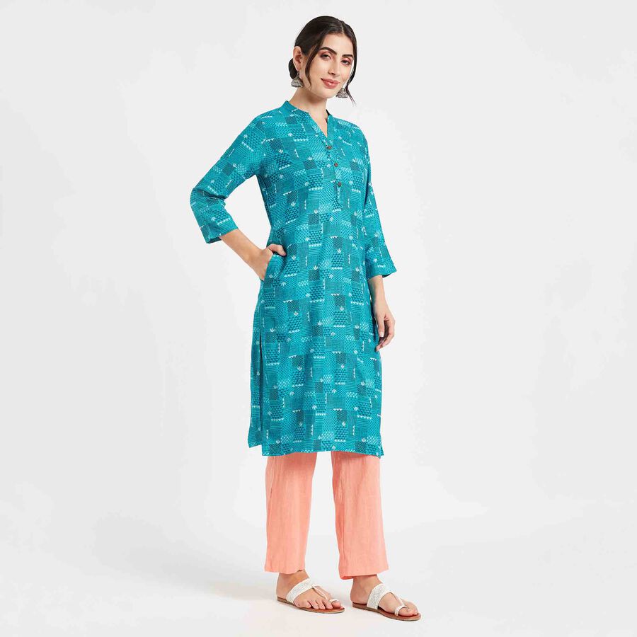 Printed Kurta, Mid Blue, large image number null