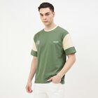 Men Green Round Neck Regular T-Shirt, हल्का हरा, small