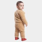 Infants' Beige Round Neck Bear Appliqu&eacute; Baba Suit, Beige, small