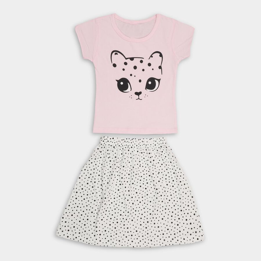Girls' Top Skirt , Light Pink, large image number null