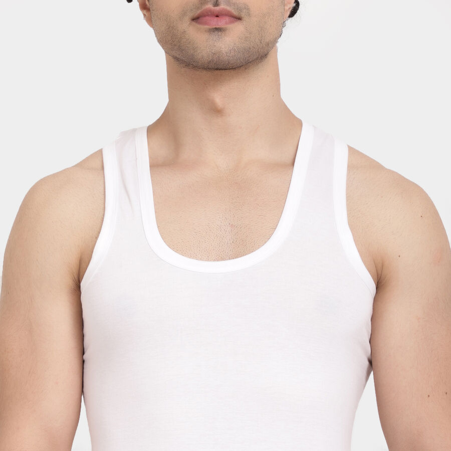 Cotton Single Jersey Vest, White, large image number null