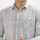 Men's 100% Cotton Casual Shirt , Light Grey, small image number null