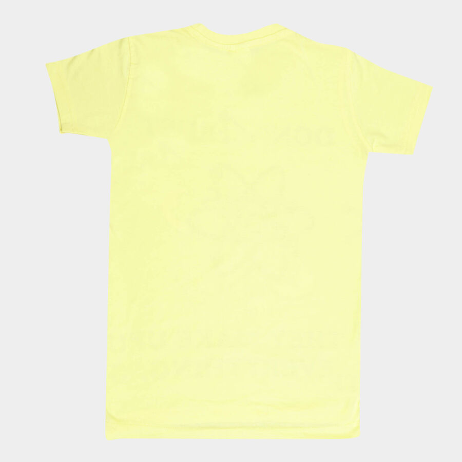 Boys Cotton T-Shirt, पीला, large image number null