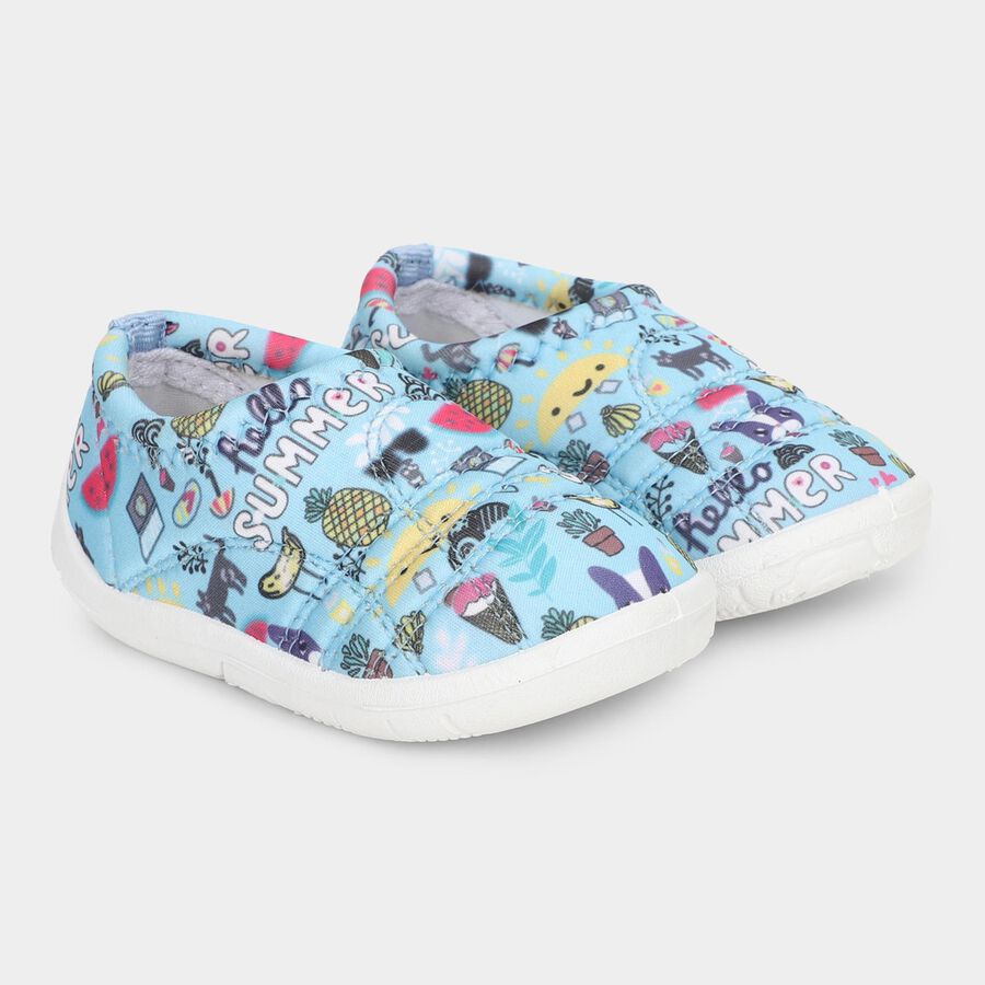 Boys Bright Sky Blue Slip-On Casual Shoes, नीला, large image number null