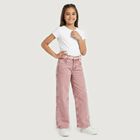 Girls Pink Wide Leg Studded Jeans, Light Pink, small