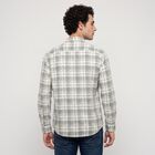 Men's Green Cotton Long Sleeves Spread Collar Shirt, हल्का हरा, small