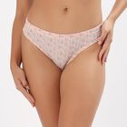 Women's Soft Peach Floral Print High Waist Panty, Peach, small