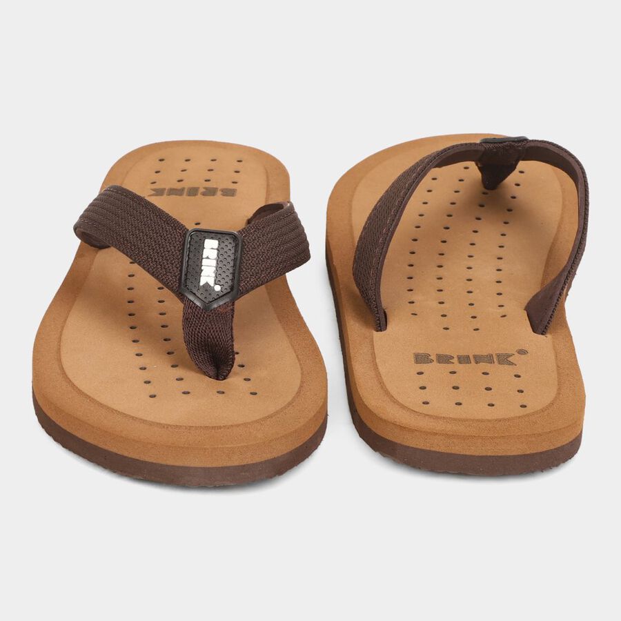 Men's Slippers, Brown, large image number null