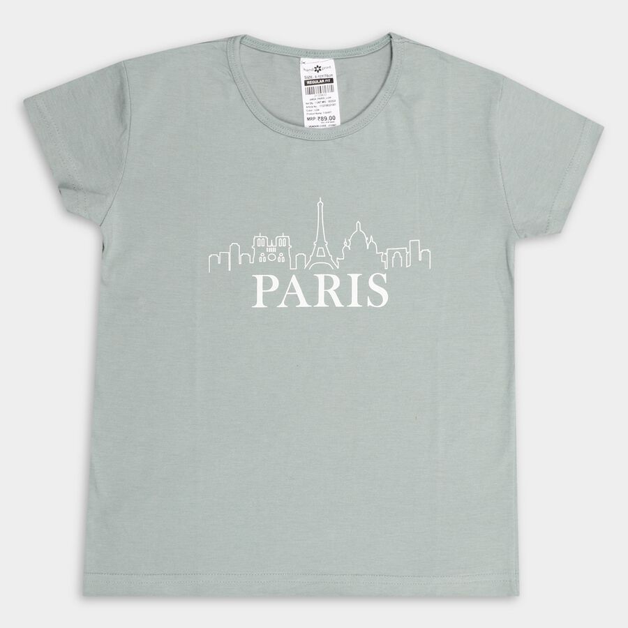 Girls' T-Shirt, हल्का हरा, large image number null