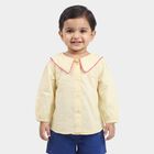 Infants Yellow Cotton Peter Pan Collar Shirt, पीला, small