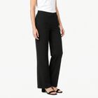 Women's Black Straight Fit Minimalist Trousers, काला, small
