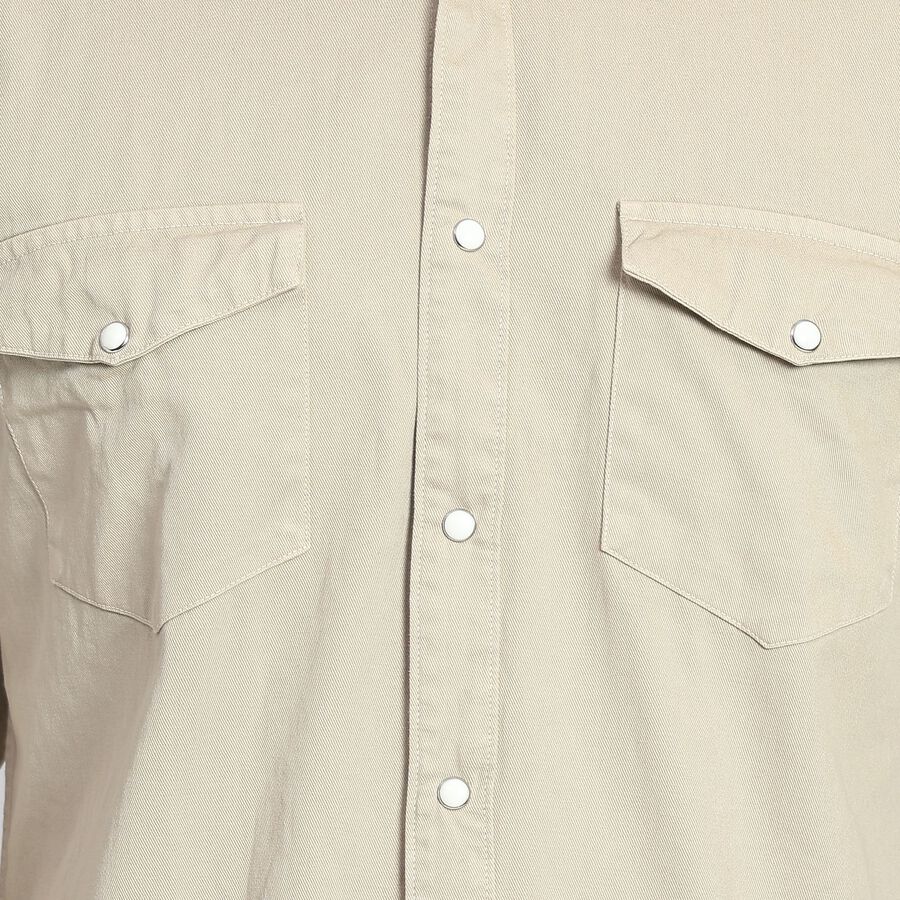 Men's 100% Cotton Casual Shirt, Beige, large image number null