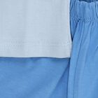 Boys' Light Blue Cotton Round Neck Graphic Baba Suit, Light Blue, small