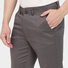 Men's Slim Fit Casual Trousers, हल्का ग्रे, small image number null